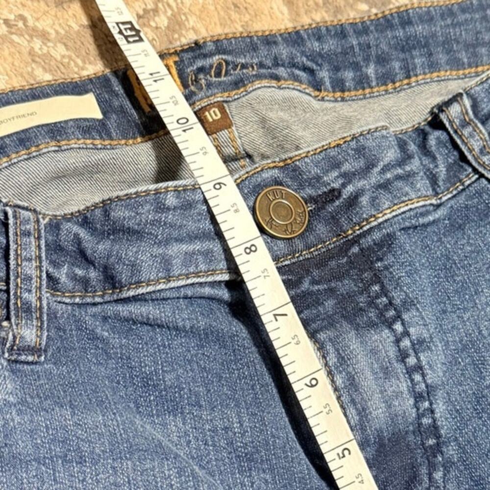 Kut From The Kloth Katy Boyfriend Jean W 10 Mid Rise Stretch Slim Straight Denim - Picture 8 of 9